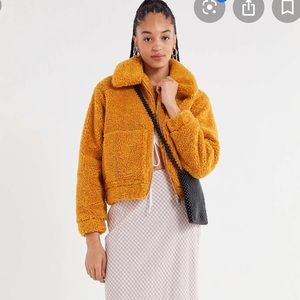 UO Teddy Jacket Like New Burnt Orange Size M